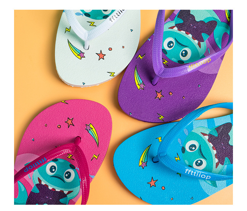 Cartoon Shark Flip-flops Slippers Women Summer Students Outdoor Sublimation Beach Slippers