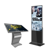 Nouvel écran tactile totem debout au sol de tableau interactif intelligent populaire avec roues 55 pouces améliore le sens de l'interaction