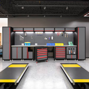 Banc de travail modulaire robuste personnalisable à 12 tiroirs en acier avec roulettes antivol, tiroirs de boîte à outils, postes de travail à domicile, armoires à outils - Product Image 4