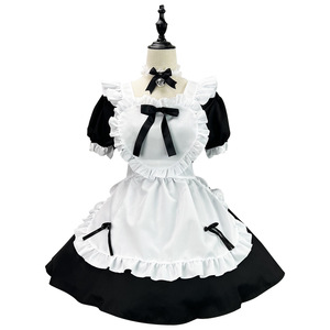 Japanese Style Maid Dress Classic Black White Blue Pink Red Lolita Cosplay Costume For Anime Role Play Women 14 Years Up - Product Image 5