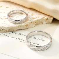 Bagues de couple en argent véritable, cadeau pour lui et pour elle, alliance de mariage, bijoux en argent S925 pour homme et femme