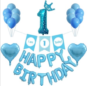 BRICOLAGE Rose Joyeux <span class=keywords><strong>Anniversaire</strong></span> Ballons Ensemble 12 Mois Cadre Photo Bannière Premier Bébé Mes 1 An 1st <span class=keywords><strong>Anniversaire</strong></span> Fille décorations De fête - Product Image 2