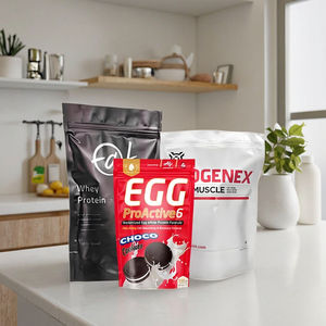 250 הסיטונאי g 500g תחתון שטוח pouches מעמד מזון כיתה חלבון מי מאט שקית קפה שחורה עם לוגו מותאם אישית - Product Image 1