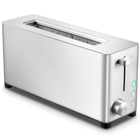 Grille-pain électrique Tenfly personnalisé à fente unique pour 2 tranches en acier inoxydable, appareil à sandwich, utilisation domestique, petit-déjeuner