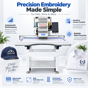 Máquinas de Bordar de Una Cabeza y 12 Agujas, Máquina de Bordar Computarizada para Gorras, Camisetas, Bordado Plano, Máquinas de Bordar Industriales para el Hogar - Product Image 1