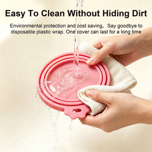 Silicone Pet Can Cover Airtight Leakproof Lid BPA Free Universal Fit Dog <b>Cat</b> <b>Food</b> Freshness Keeper Reusable Refrigerator Safe - Product Image 3