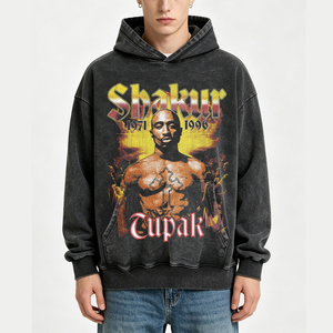 Sudadera con Capucha Personalizada para Hombre, Estilo Oversize, Lavado Ácido, Impresión DTG con Logotipo, Algodón Grueso, Diseño Gráfico <span class=keywords><strong>Rap</strong></span>, Fabricante - Product Image 1