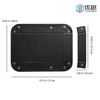 Premium personnalisé en cuir PU plateau fourre-tout chevet vanité support de table de chevet organisateur de bureau maison cadeau plateau de rangement pour les entreprises