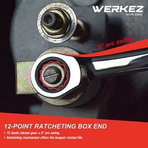 Jeu de clés mixtes à cliquet de haute qualité 72 dents Cr-V 1-5/16 \ "en acier durable finition chromée usage industriel métrique bricolage OEM - Product Image 5