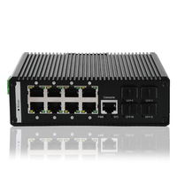 Switch Ethernet PoE Industri Terbaik dengan Jaringan Inti 8GE 4SFP 1 Gigabit L2 Managed 6KV -103F, Berkecepatan 1000Mbps