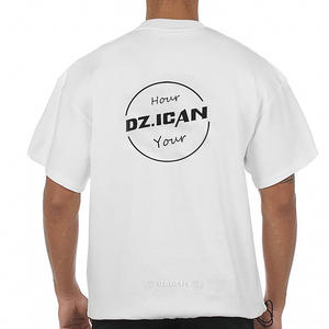 T-shirts décontractés streetwear à épaules tombantes, T-shirts noirs oversize de haute qualité, T-shirts vierges en coton épais avec logo personnalisé, coupe carrée - Product Image 2