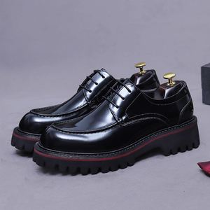 Chaussures Oxford pour hommes, style italien, en cuir véritable, à lacets, faites à la main, pour les occasions spéciales, bout pointu, respirantes, antidérapantes, légères - Product Image 4