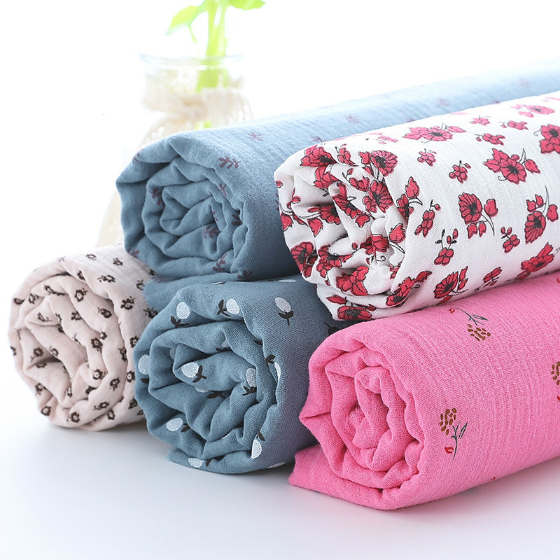 Двойная марлевая ткань, хлопковая креп-ткань, материал, дышащий чистый хлопок, материал для «сделай сам», пэчворк, одежда для сна, простыня для ребенка