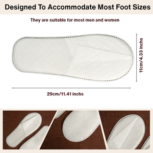 Chaussons d'hôtel blancs personnalisables en non-tissé, matelassés à grille, à bout fermé, pour hôtels 5 étoiles et spas - Product Image 5
