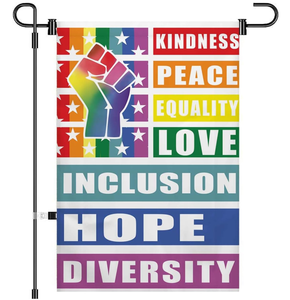 Personnalisé fierté LGBTQ jardin drapeau Inclusion diversité lesbienne <span class=keywords><strong>Gay</strong></span> bisexuel transgenre égalité drapeau de cour petite Mini cour extérieure - Product Image 4