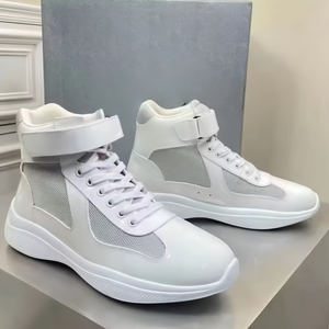 รองเท้าลำลองหนังดีไซน์หรูหรา แฟชั่นตาข่ายระบายอากาศ รองเท้าผ้าใบผู้ชายผู้หญิง รองเท้ากีฬาลำลอง รองเท้าวิ่งเดินแบบหุ้มข้อสูง - Product Image 3