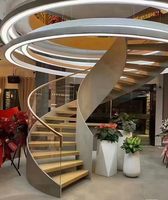 Escalier en spirale métallique sur mesure, arc rotatif, pour villa auto-construite, duplex, loft intégré, verre de luxe léger