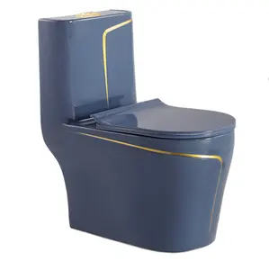 Hot Sale Multicolor Elongated Siphon Flush Water Closet Blue Ceramic Toilet