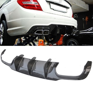 Carbon Fiber Rear Bumper Fins Spoiler Wing <b>Lip</b> <b>Splitter</b> Diffuser for Mercedes Benz W204 C63 2012-2014 - Product Image 2