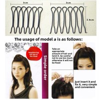 Pince à cheveux en alliage métallique noir à 9 dents pour bonnet de perruque et réceptions de coiffure