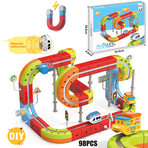MILI Juego de 141 Piezas de Bloques de Construcción Magnéticos para Coches, Juguete Educativo Montessori, Tren Eléctrico de Levitación, Juguete de Ensamblaje DIY - Product Image 3