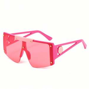Lunettes de soleil tendance vintage à monture large et verre unique, protection UV400, style oversize, pour femme, collection 2021 - Product Image 5