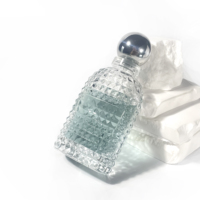 Épices de conception de relief uniques empaquetant la bouteille de parfum vide transparente avec la bouteille de parfum en verre de jet sphérique de chapeau 80ml