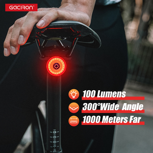 Lanterna Traseira Inteligente para Bicicleta GACIRON LOOP-100, Luz de Segurança Traseira Magnética em Fibra de Carbono, Luz Traseira Inteligente Óptica 3D, IPX6 - Product Image 2