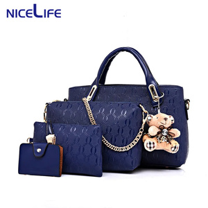 品牌女包套装著名设计师奢华4件套PU离合器优质中号女包套装新款女包单肩包 - Product Image 6