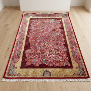 Tapis de luxe en soie pure, motif moderne personnalisé, noué à la main par un artisan qualifié, antidérapant, lavable, pour salon et chambre à coucher - Product Image 5