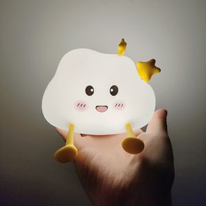 Linda Lámpara Nocturna Portátil de Silicona con Forma de Nube para Niños, Recargable por USB, LED, Táctil, Regulable, Decoración para Dormitorio, Regalo - Product Image 1