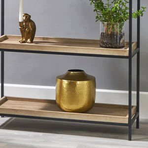 Vaisselle en aluminium au design martelé Vase à fleurs pour salon Design élégant Vase à trompette à fleurs dorées pour la décoration intérieure - Product Image 2