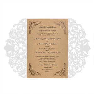 Invitations de mariage élégantes et bon marché, <span class=keywords><strong>carte</strong></span> <span class=keywords><strong>d</strong></span>écoupée au laser - Product Image 3