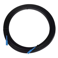 ZXOFC kabel Jumper serat optik, kabel komunikasi Drop Jumper optik serat hitam Singlemode G652D, konektor SC/UPC pre-end 2 ujung kustom