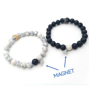 Pulseras con cuentas directas de fábrica, diseño de corona a juego magnético para él y ella para parejas, amistad y regalo de boda - Product Image 2