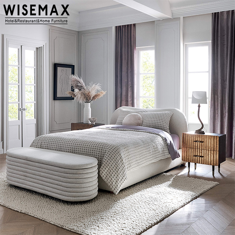 Мебель WISEMAX, Современная двуспальная кровать с высоким изголовьем, белые кожаные кровати, рамка, итальянская Роскошная гостиничная комната, двуспальный Размер