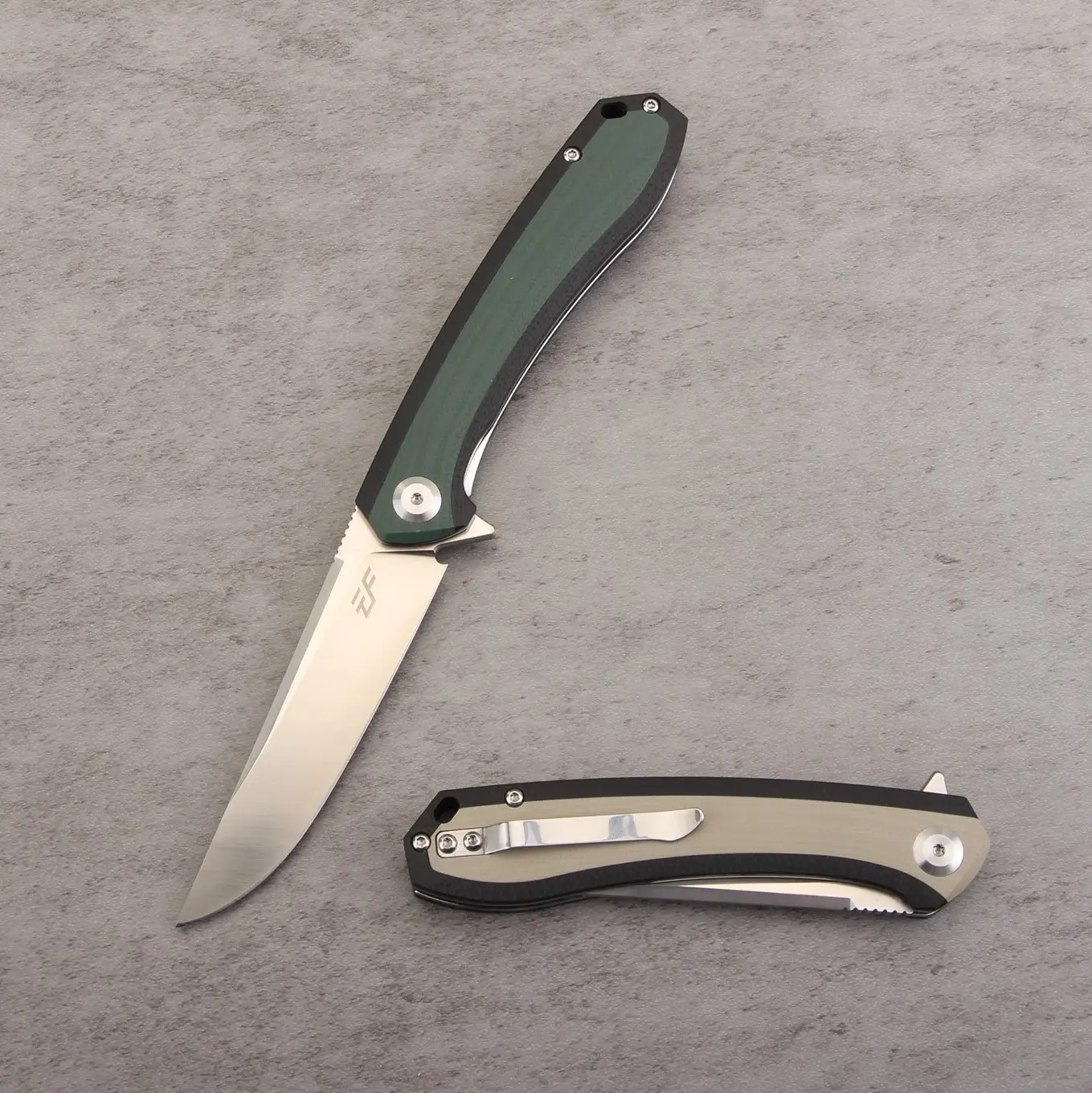 Custom Handmade Premium Quality Damascus Steel Camping Folding Knife With Leather Sheaths