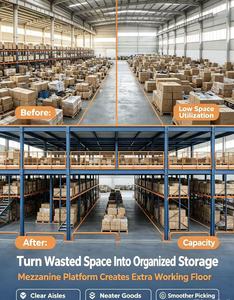 Dual-Use 5-Layer Multi-Level Stainless Steel Mezzanine Rack Powder Coated Surface for Indoor Warehouse Storage Corrosion - Product Image 5