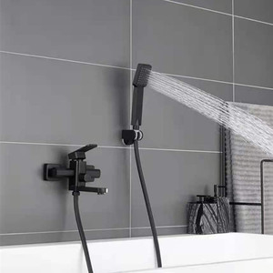 ชุดก๊อกผสมอ่างอาบน้ำแบบเดี่ยว สีดำ ทองแดง ผลิตโดยผู้ผลิต รุ่น 35 #   แกนวาล์วเซรามิกสำหรับน้ำร้อน/น้ำเย็น ขัดเงา - Product Image 4