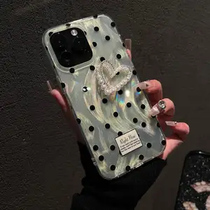 高感环氧水钻蝴蝶结Iphone15promax手机壳苹果14适合13女12/11