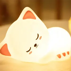 Lampe Led en Silicone souple, Rechargeable par USB, luminaire décoratif d'intérieur, nouveau Design mignon, idéal pour un chat