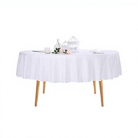 Ascoza Lot de 2 nappes rondes blanches unies de 70 pouces en tissu polyester pour mariage/banquet/restaurant/fêtes Fabriqué en Chine