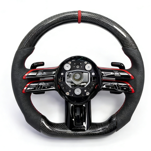 Volante LED de Fibra de Carbono Forjado Personalizado para Modelos <span class=keywords><strong>Mercedes</strong></span> <span class=keywords><strong>Benz</strong></span> W205 C300 E260 E300 GLA <span class=keywords><strong>43</strong></span> GT <span class=keywords><strong>AMG</strong></span> GLB GLC <span class=keywords><strong>SL</strong></span> - Product Image 4