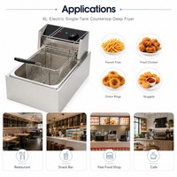Friteuse électrique 6L Friteuse à réservoir unique Équipement de friteuse à huile profonde Machine à frites Équipement de frites de poulet pour restaurant