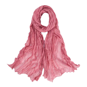 Pañuelo Hijab Largo Plisado Antiarrugas Adhesivo con Patrón Sólido Estilo Europeo Transpirable Antibacteriano para Mujer 2025 – Todas las Estaciones - Product Image 1