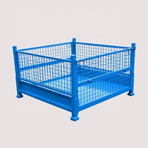 Caja de malla plegable Jaula de alambre Contenedor de almacenamiento de contenedor de metal Jaula de almacenamiento plegable - Product Image 1