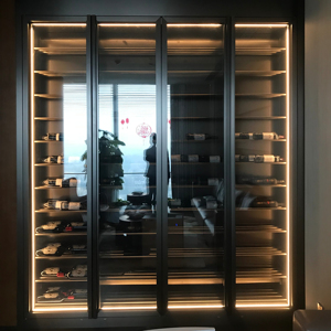 Sang trọng hiện đại freestanding tầng Thương mại Giá rượu thủy tinh phòng khách tủ rượu với thép không gỉ kim loại cho Hầm Rượu - Product Image 1