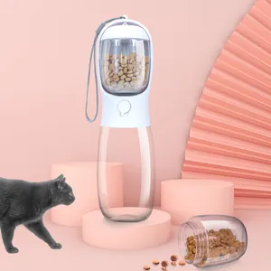 Botol air minum anjing desain dapat dilepas, Dispenser air perjalanan anjing portabel multifungsi 550ML