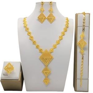 Dubai 24K Gold Plated Necklace Earrings <b>Bracelet</b> <b>Set</b> Bell Shape Ethnic Wedding Jewelry Women's Fine Jewelry <b>Sets</b> - Product Image 2