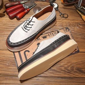 Zapatos de Cuero Hechos a Mano, Diseño Retro Transpirable, Aumentan la Altura, Impermeables, Antideslizantes, Adecuados para Uso Casual de Negocios - Product Image 5